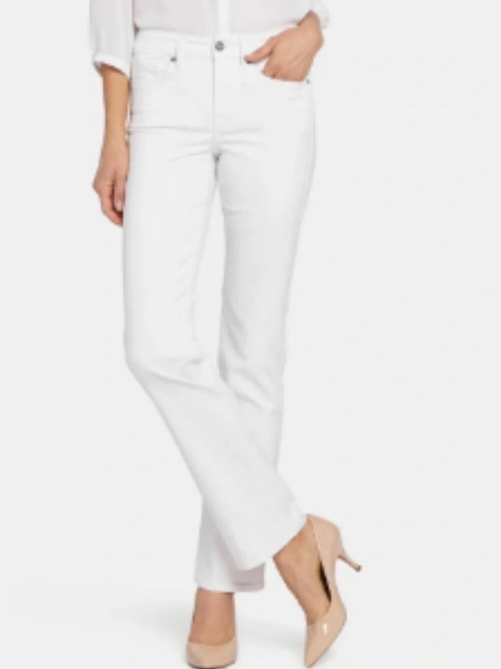 NYDJ New Size 2 White Marilyn Straight Jeans Stretch